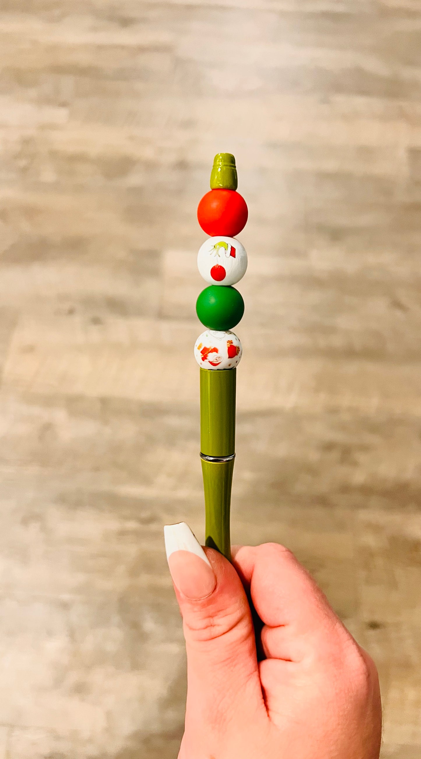 Green Christmas Pen