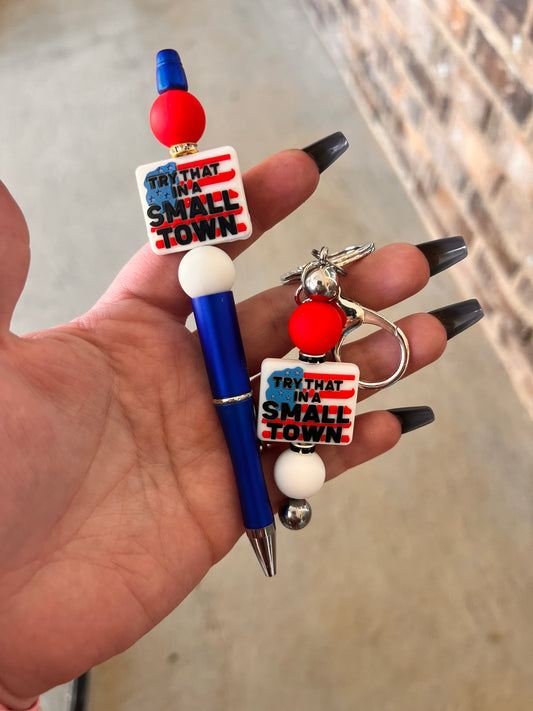 Small Town Keychain OR Pen